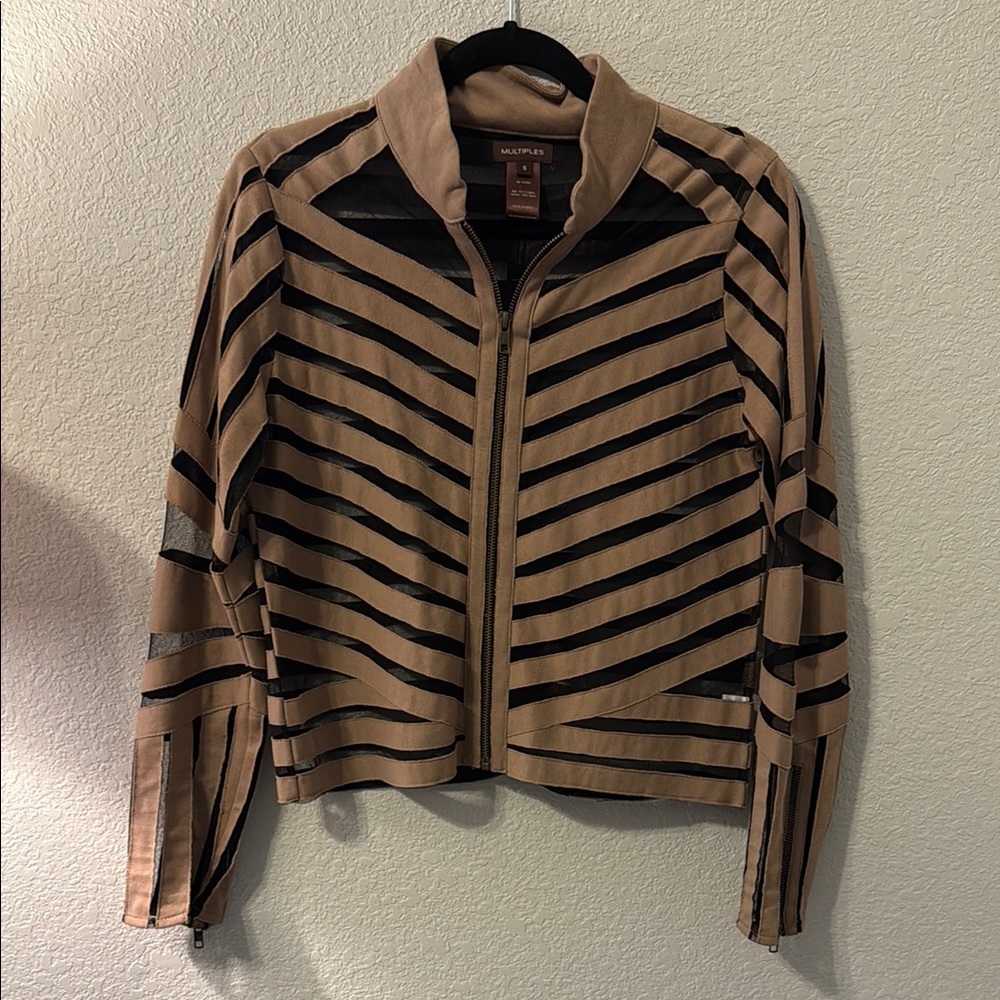 Multiples Tan and Black Blazer